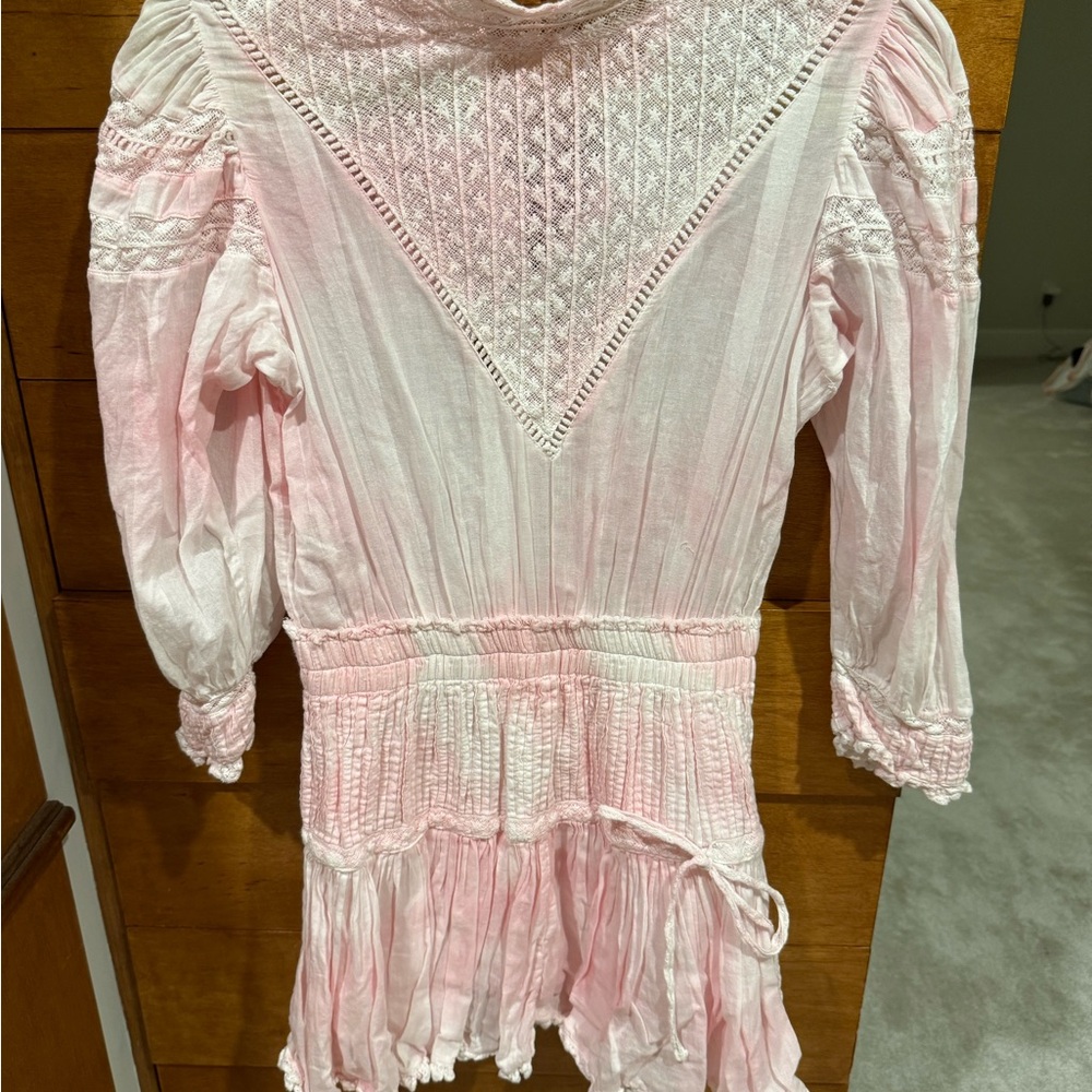 Pink Lace Detail Love Shack Fancy Dress